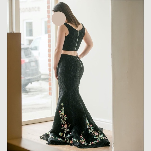 Sherri Hill Floral Two-Piece Gown - Picture 2 of 9